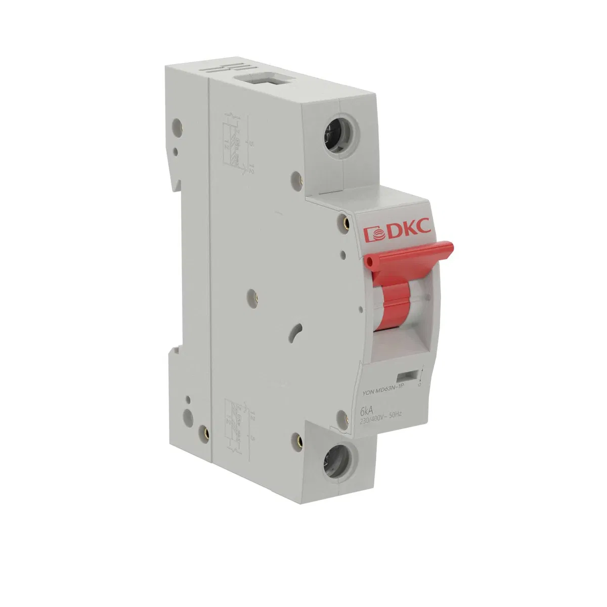 Modular circuit breaker YON max type MD63N, 6kA, 1 pole, char. D, 63A, without thermal release MD63N-1PD63M DKC