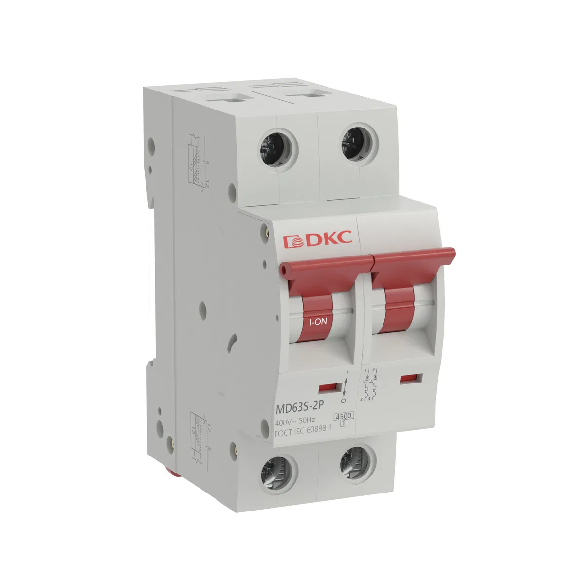 Modular circuit breaker YON max (YON max) type MD63, 2 poles, curve C, 25A, 4.5kA MD63S-2PC25 DKC