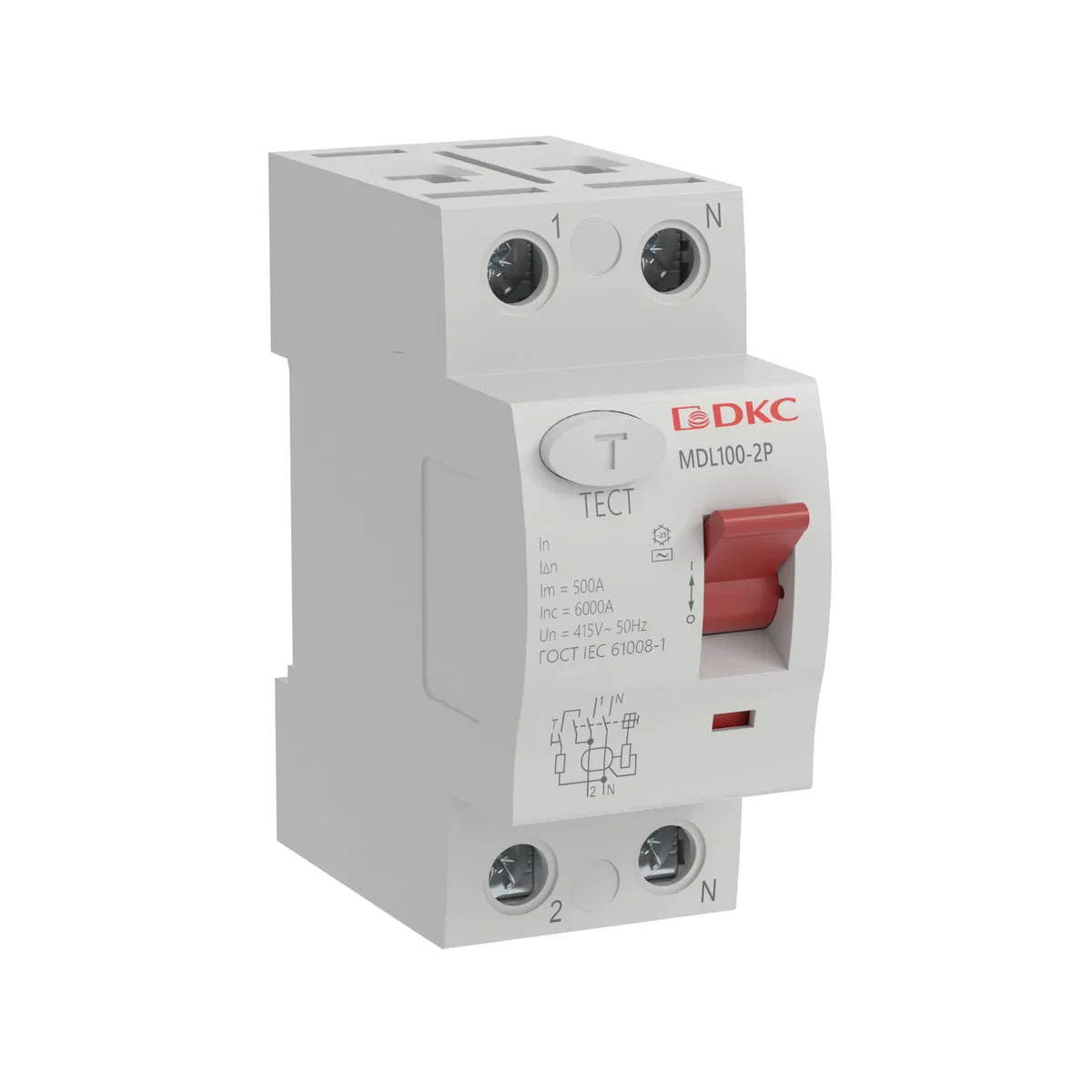 Устройство защитного отключения YON макс (YON max) типа MDL100, 2 полюса, 30mA, 80A, тип AC MDL100-2P2-80-AC DKC