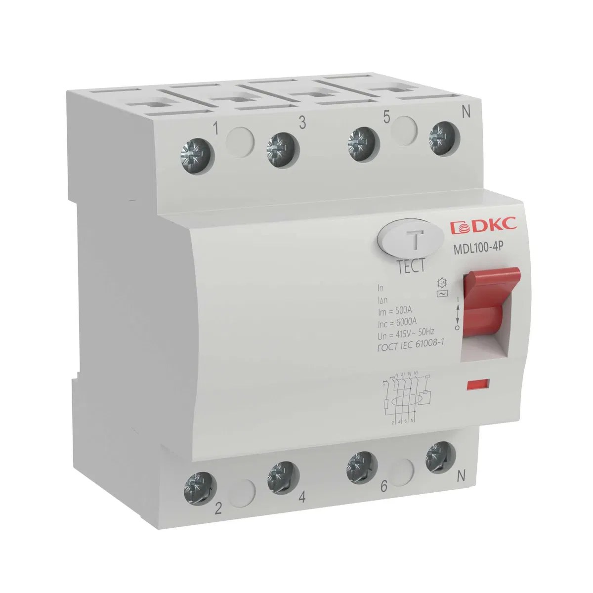 YON max 型剩余电流动作保护器 MDL100，4 极，100mA，80A，AC 型 MDL100-4P3-80-AC DKC