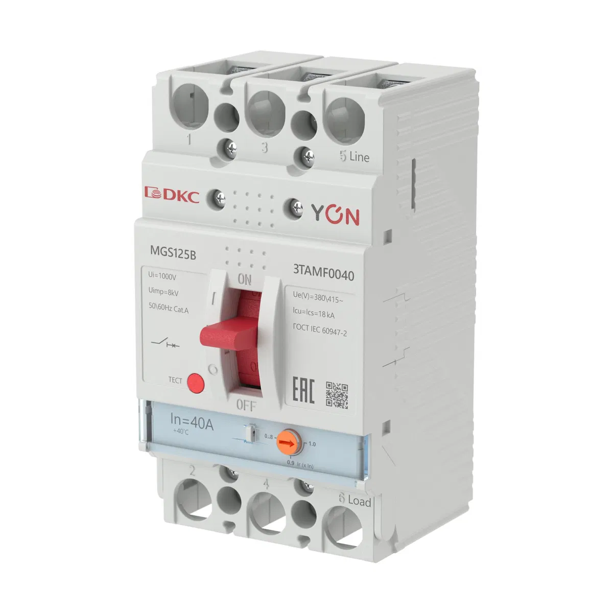 Авт. выкл. YON MGS125 3P 32-40A 18kA MGS125B-3TAMF0040 DKC
