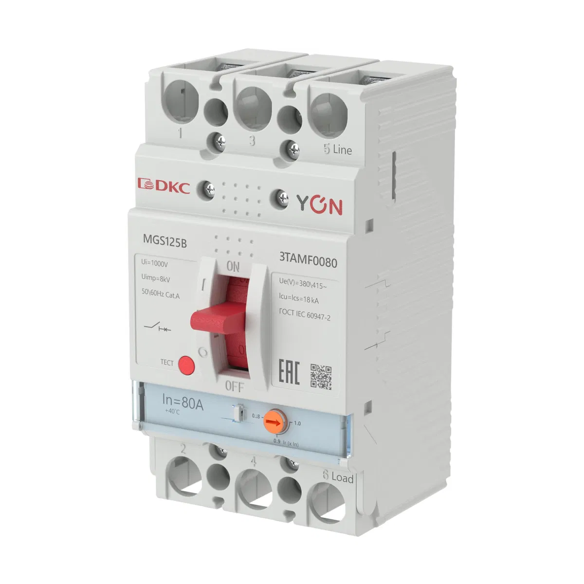 Авт. выкл. YON MGS125 3P 64-80A 18kA MGS125B-3TAMF0080 DKC