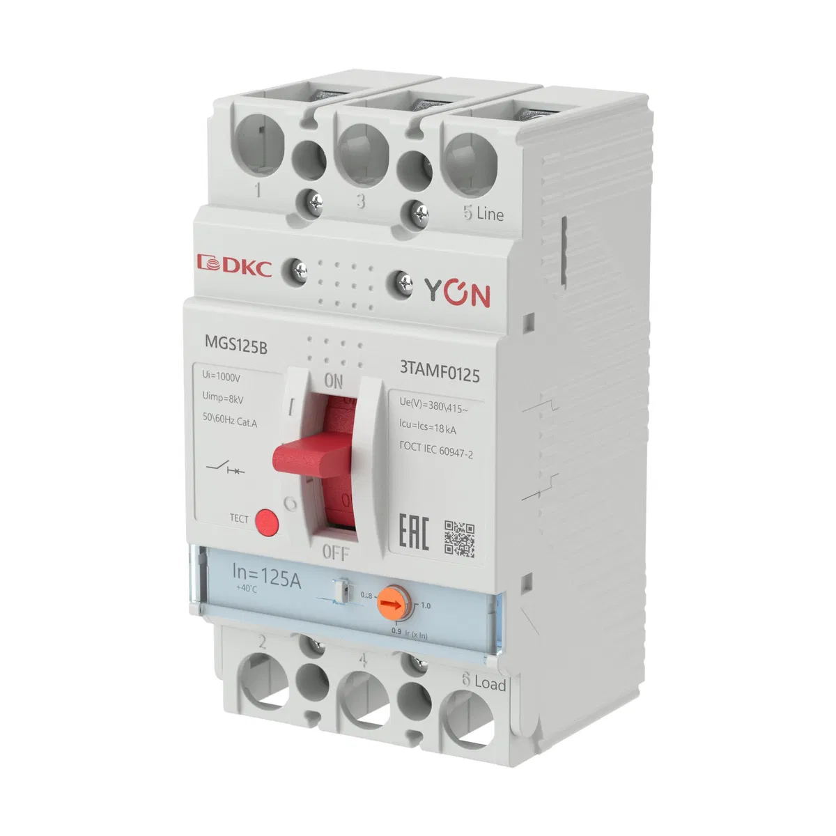 Авт. выкл. YON MGS125 3P 100-125A 18kA MGS125B-3TAMF0125 DKC