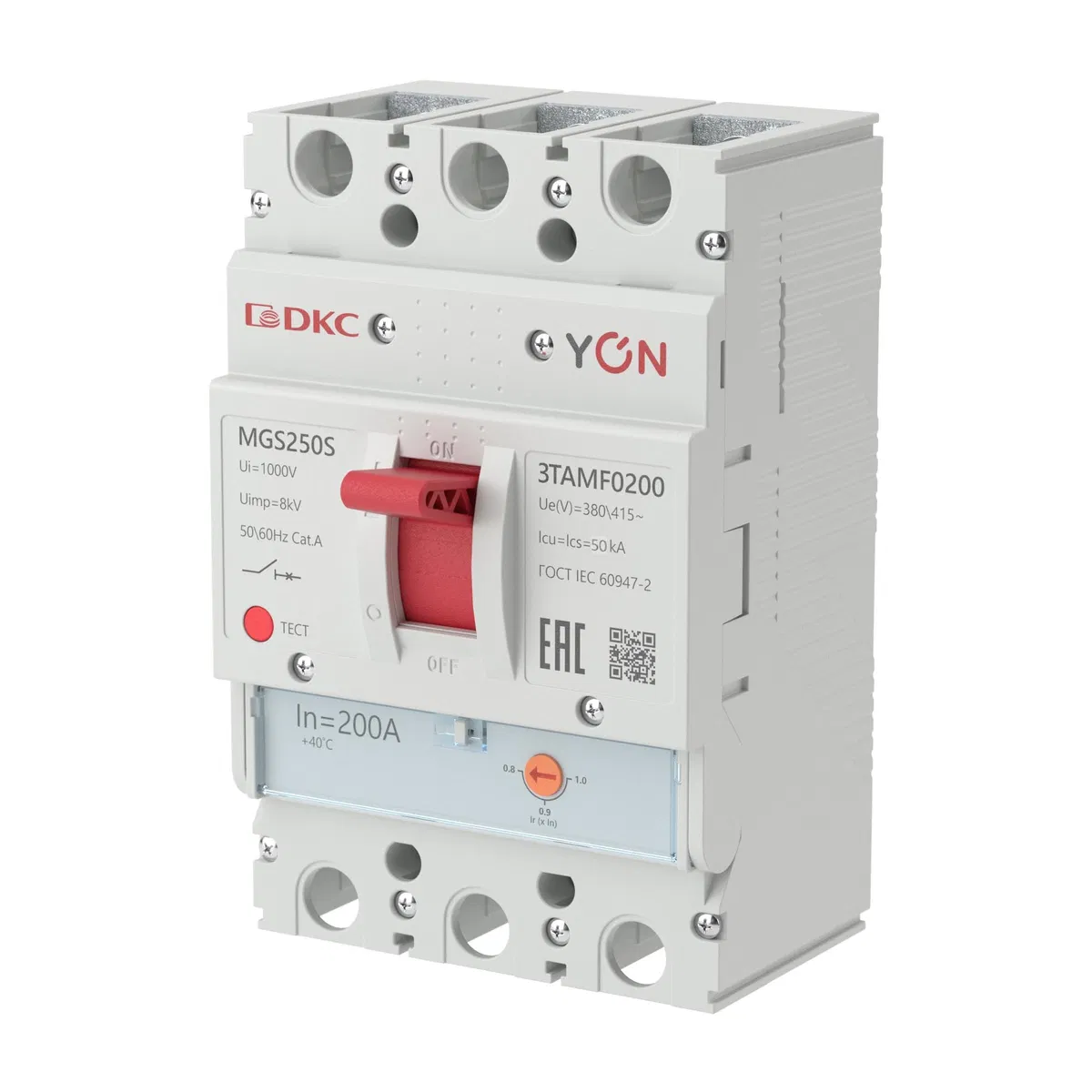 Авт. выкл. YON MGS250S 3P 160-200A 50kA MGS250S-3TAMF0200 DKC