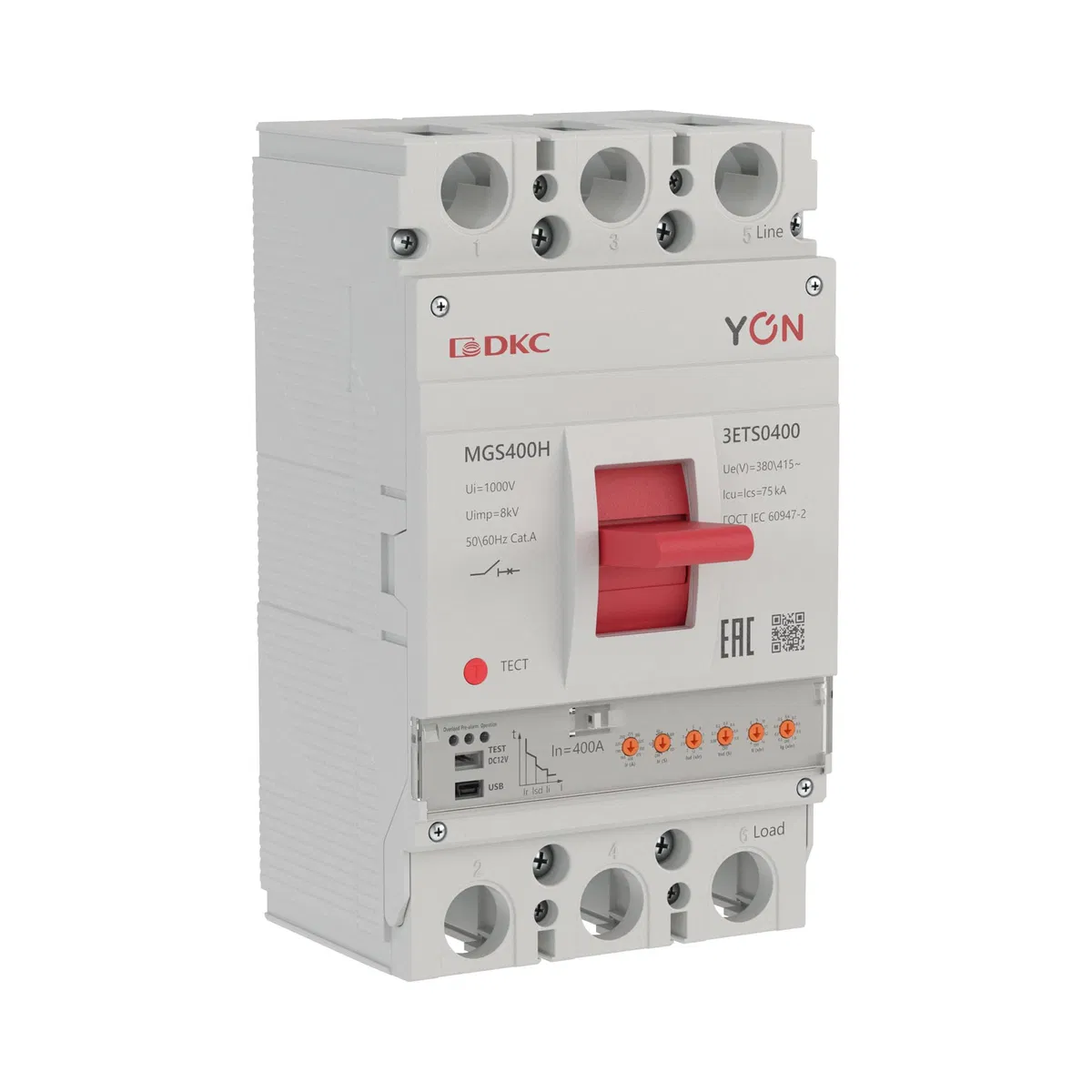 Авт. выкл. YON MGS400H 3P 160-400A 75kA с электронным расцепителем ETS MGS400H-3ETS0400 DKC