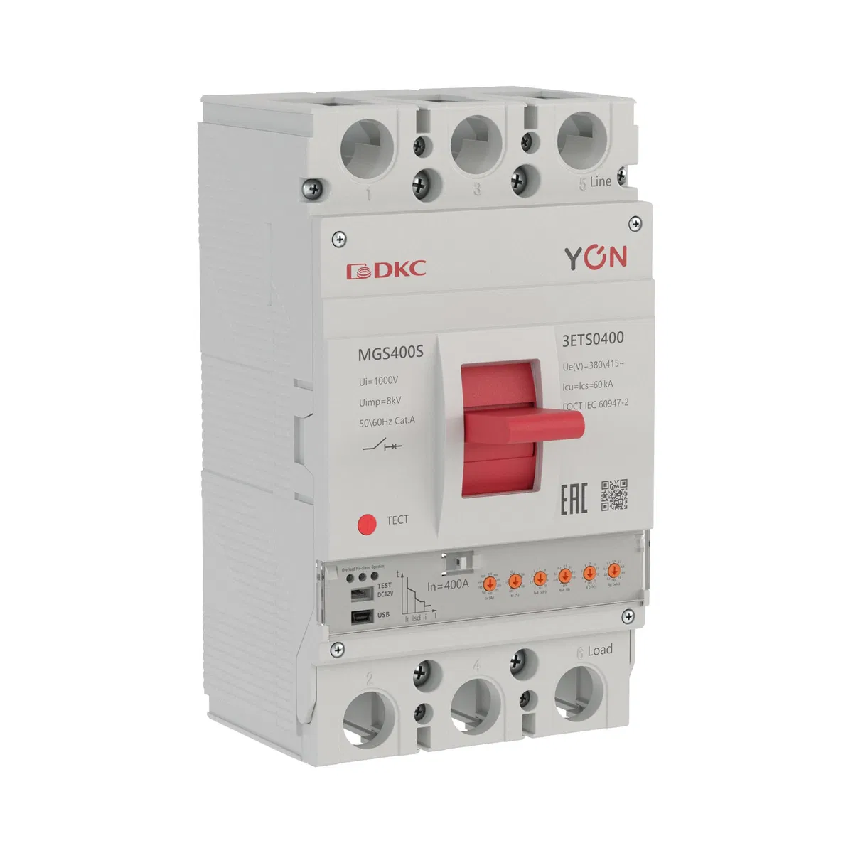 Авт. выкл. YON MGS400S 3P 160-400A 60kA с электронным расцепителем ETS MGS400S-3ETS0400 DKC