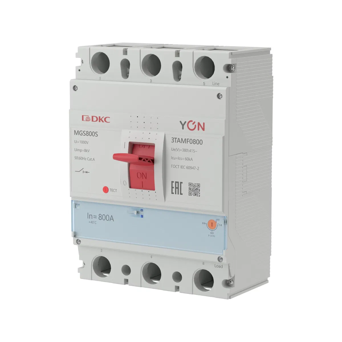 Выключатель автоматический MGS800 3P 640-800A 60kA YON MGS800S-3TAMF0800 YON (группа DKC)