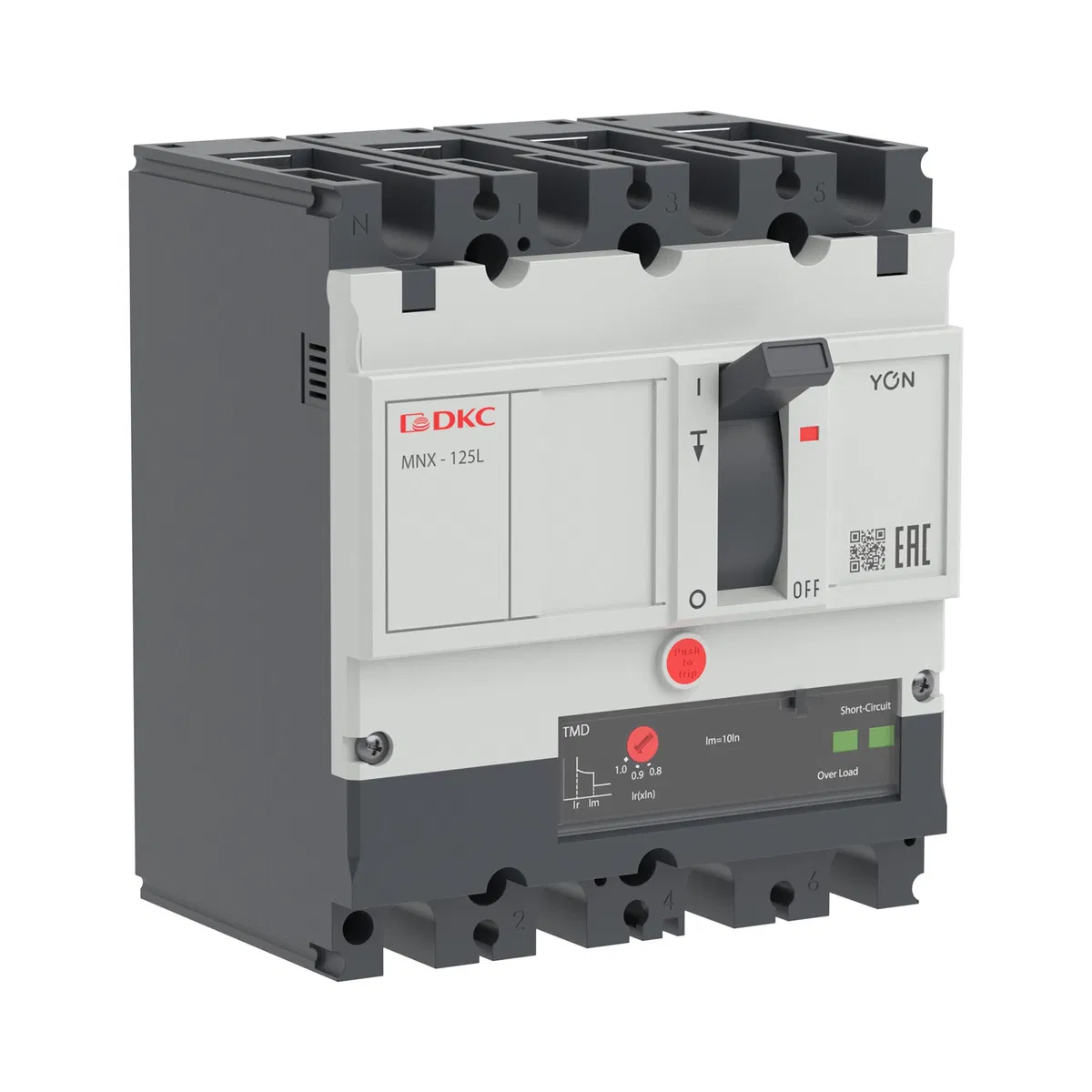 Выключатель автоматический 3N 80А 70кА pro MNX125L при AC415V расцепитель TMD YON MNX125L3NTMD0080 YON (группа DKC)