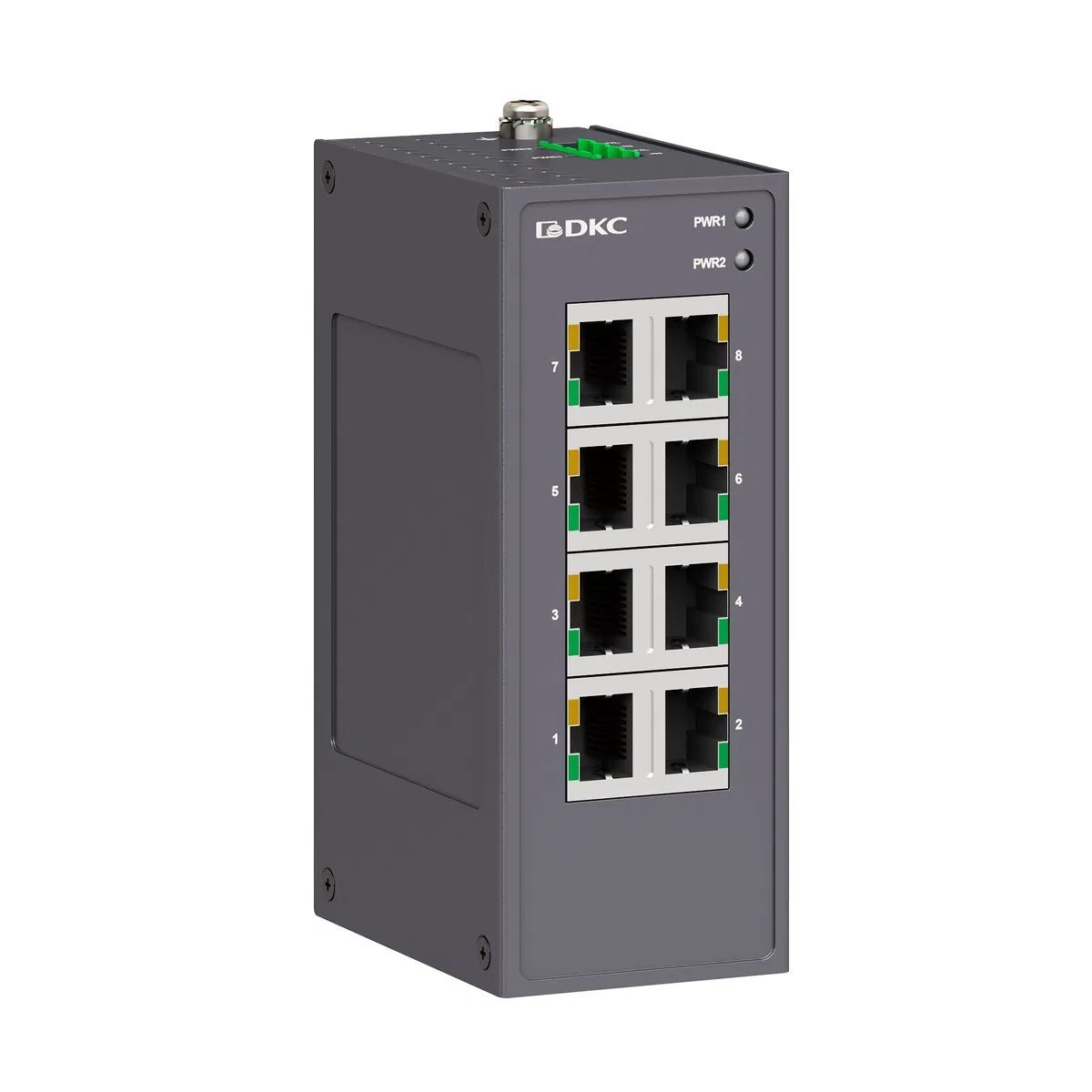 Промышленный неуправляемый коммутатор, 8×10/100Base-T(X) портов RJ45,12-48В DC/18-30В AC, с резервированием N1000-8T-P2 DKC