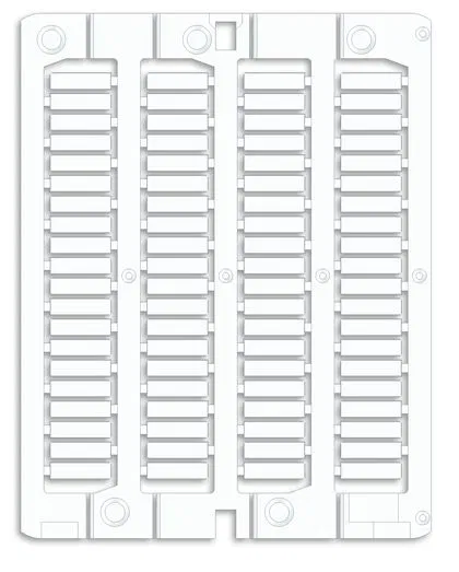 电线标识, 硬质, 用于管套. 4х15mm. 白色
