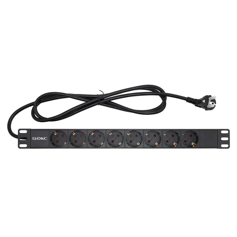 Блок розеток 8-м Schuko для 19дюйм шкафов DKC R519SH8