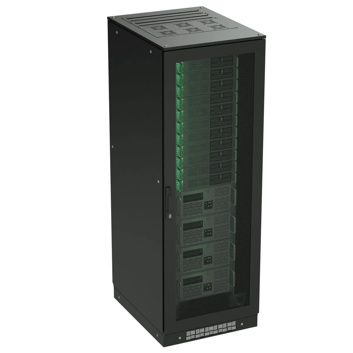 Разобранный напольный 19" IT-CQE 47U 800х2200х1200, двери перфорированная + перфорированная, RAL9005
