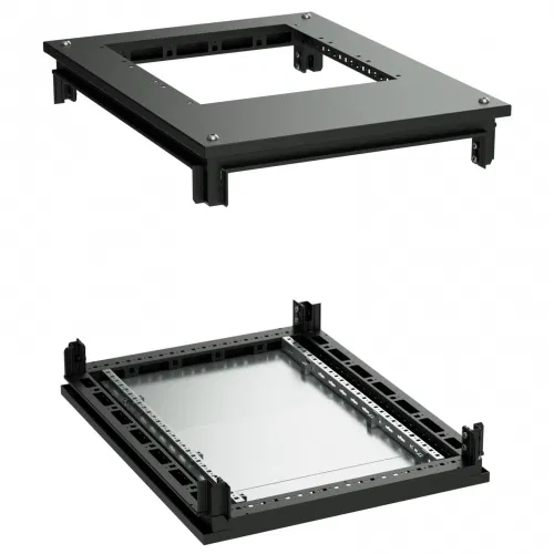 Крыша с фланцем и основание для напольных 19" IT-корпусов ДКС серии CQE 800 x 1000, RAL9005