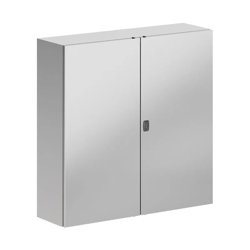 Корпус навесной STH с М/П двухдверный из нержавеющей стали AISI304 1000х1000х300мм с фланцем DKC R5STH1013F-304