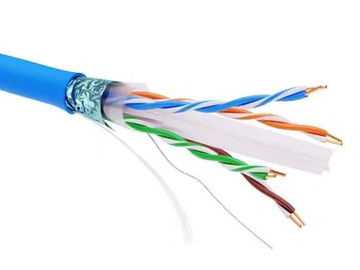 Информационный кабель экранированный F/UTP 4х2 CAT6, LSZH, синий