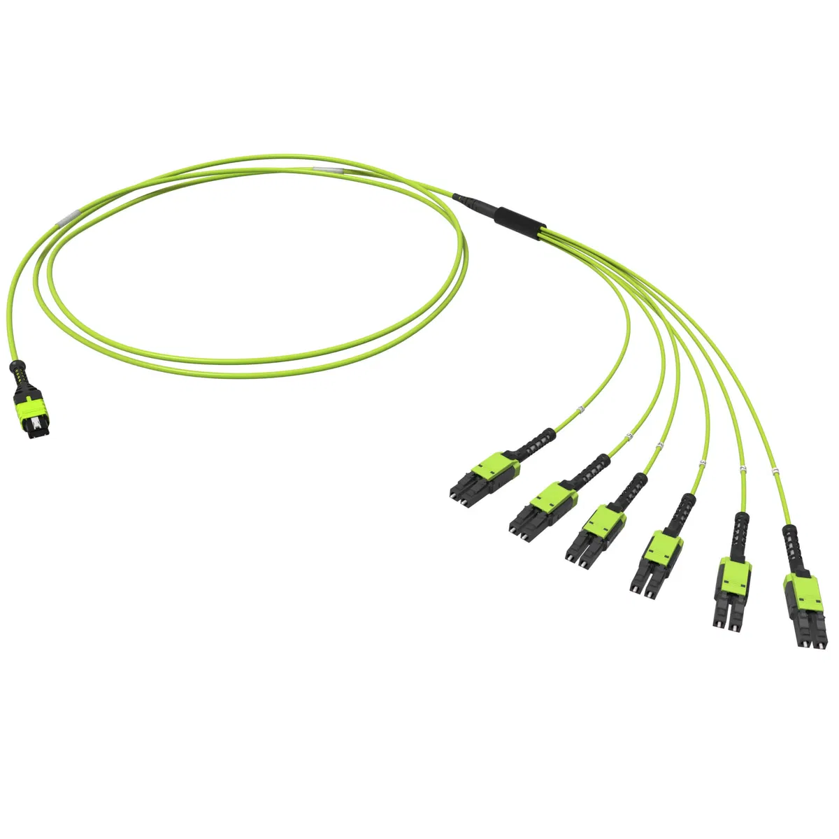 Оптическая разветвительная сборка 12ОВ 50/125 OM5, 1xMTP PRO(12)/6хLC двухволоконный (Duplex) Uniboot, 1м (предустановленная конфигурация: MTP Male , тип полярности - прямая (Tx-->Rx) RNFML12V01 DKC