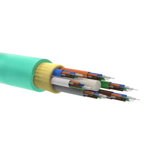 MB OM3 fiber optic cable, 50/125 μm, 12 fibers in buffer coating, gel-free microducts