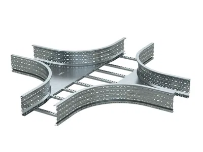 Ответвитель для лестн. лотка Х-образ. 100х400 цинк-ламель DKC ULX614ZL