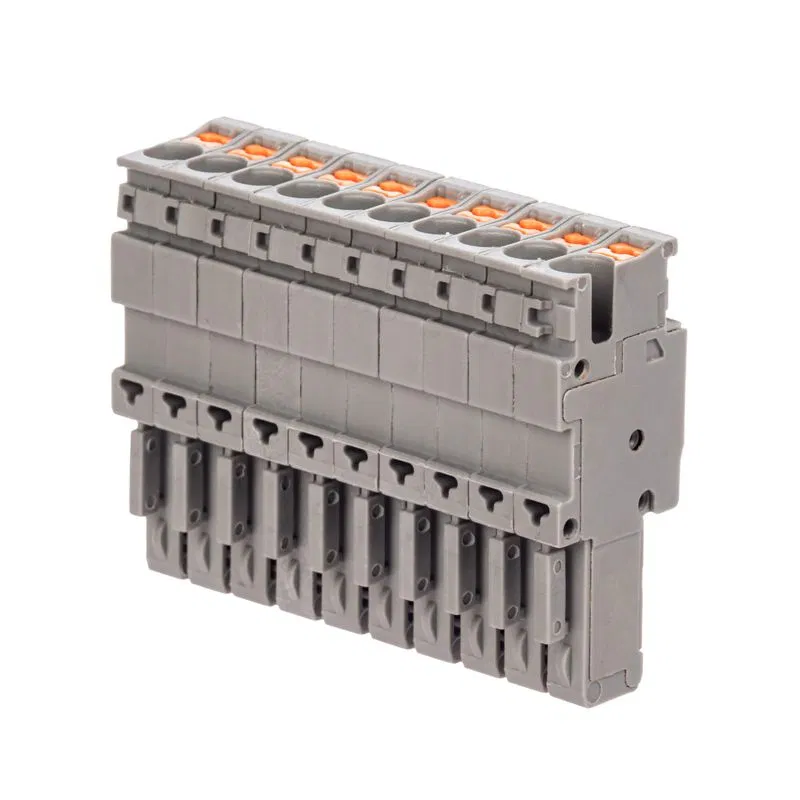Штекер зажим push-in 10 точек подкл. 2.5кв.мм сер. DKC VPR-P-2.5-10