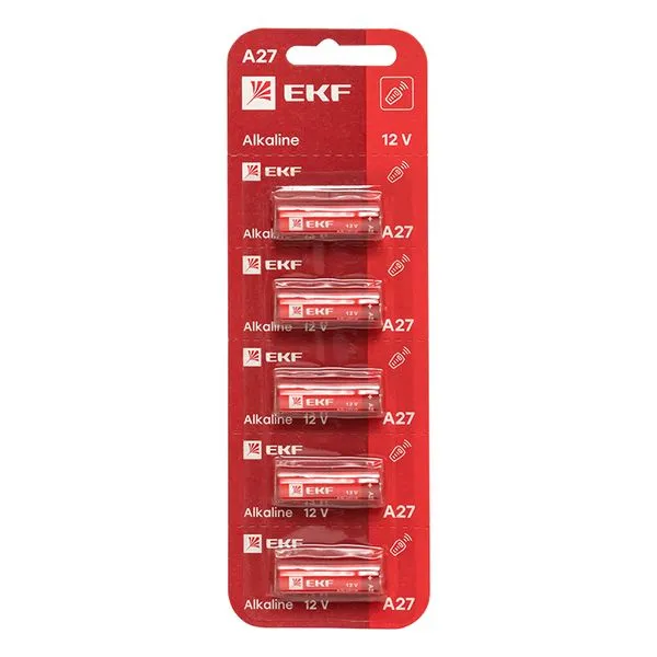 Алкалиновая батарейка типа А27 для сигнализаций блистер 5шт. EKF A27-BL5
