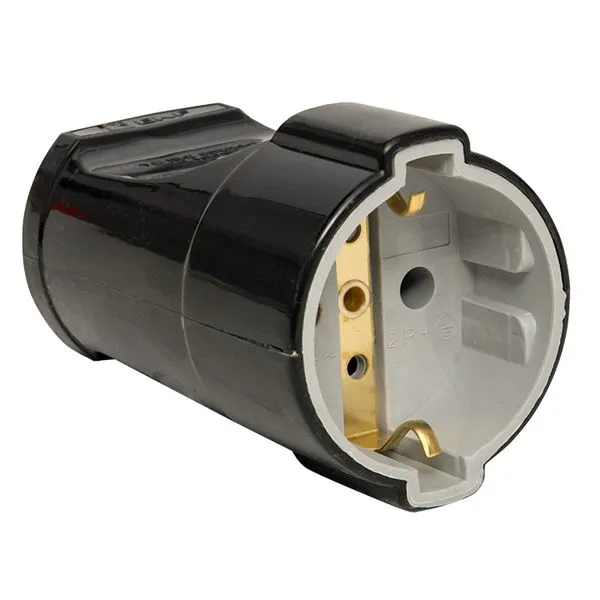 Socket with ground black 16A 250 V EKF Proxima EKF ASG16-30-r
