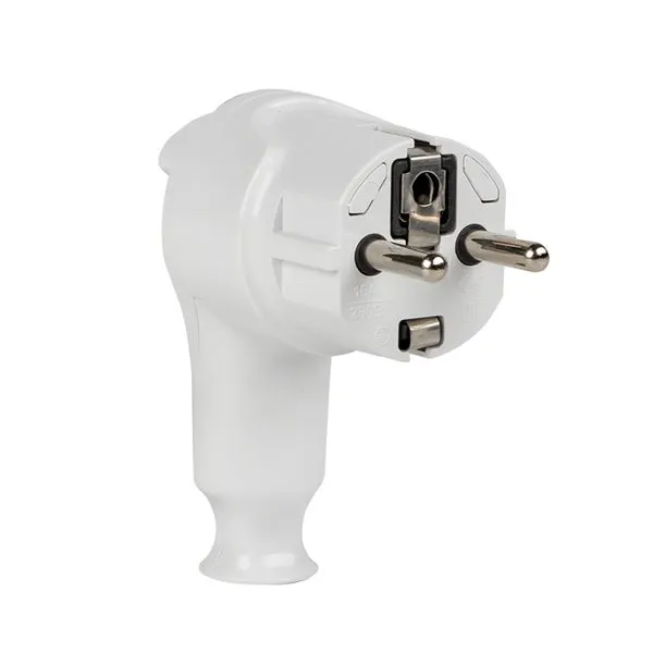 Plug with release button medium duty white 16A 250V EKF AVP-16-k