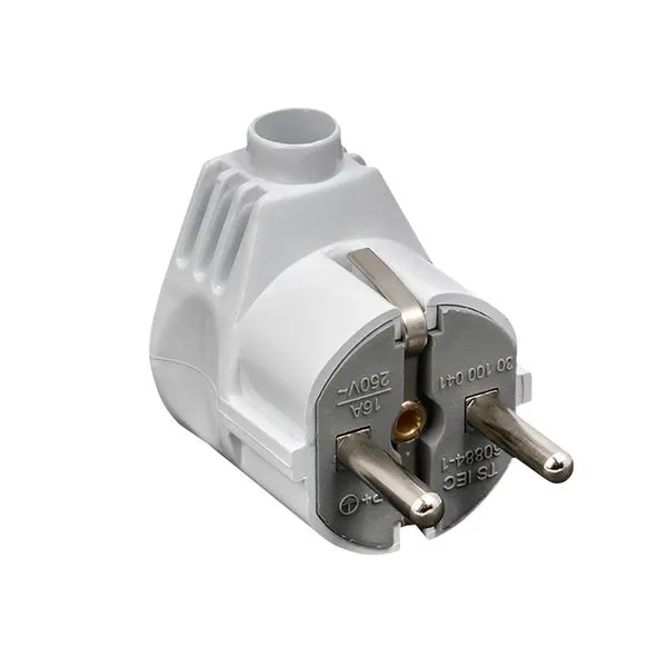 Reinforced corner plug with grounding white 16A 250V EKF Proxima AVY16-10-r
