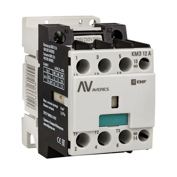 Контактор КМЭ 12А 1NO 400В АС EKF AVERES ctr-s-12-10-400-av