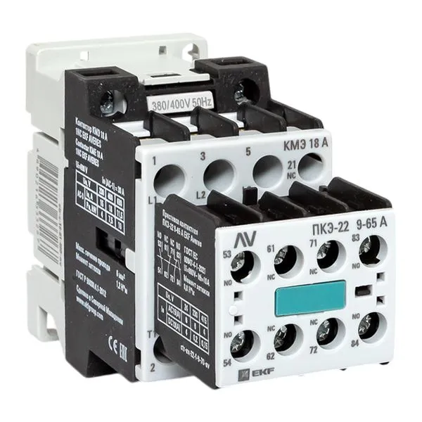 Kit KME 18A 1NC 400V AC with auxiliary contacts 2NO+2NC EKF AVERES ctr-s-18-01-400-av-22