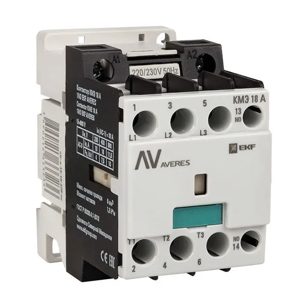 Контактор КМЭ 18А 1NO 400В АС EKF AVERES ctr-s-18-10-400-av