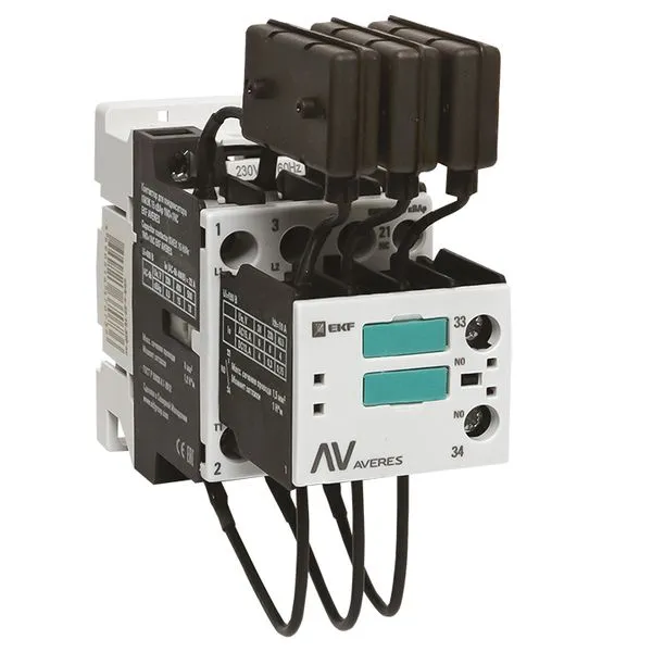 Контактор для конденсатора КМЭК 15 кВАр 230В 1NО+1NC EKF AVERES ctrk-s-22-15-230-av