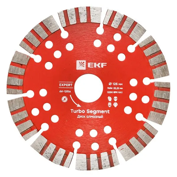 Диск алмазный Turbo Segment (125x22.23 мм) EKF Expert dd-125ts