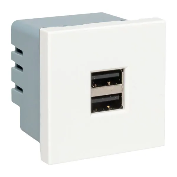 Розетка USB A+A, 2.1А, 2 гнезда, без индикатора EKF E2MR2-20USB-10