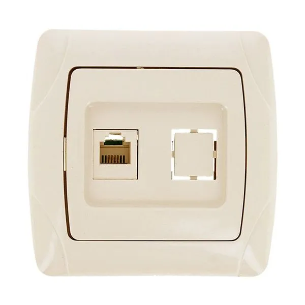 Розетка RJ-45 1-мест. беж. Мадрид EKF PROxima EIK01-035-20