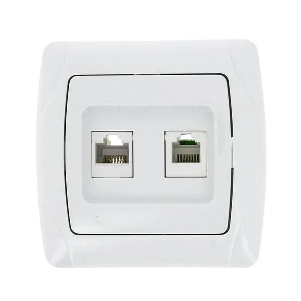 Розетка RJ-45+Phone бел. Мадрид EKF PROxima EIK01-135-10
