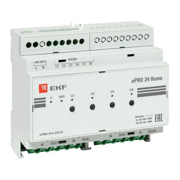 Контроллер ePRO 24 удаленного управления 6вх\4вых 230В WiFi Home EKF ePRO-h-10-4-230-W