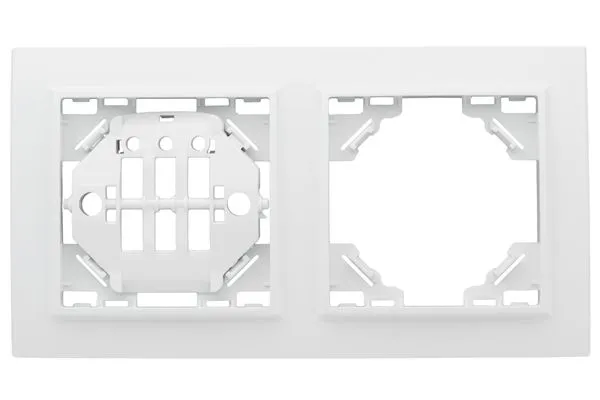 Минск Рамка 2-местная горизонтальная белая EKF ERM-G-302-10