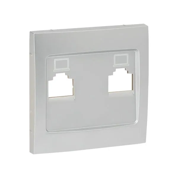 Валенсия лицевая панель розетки RJ-45 1-местная сталь EKF ESK01-L-035-30