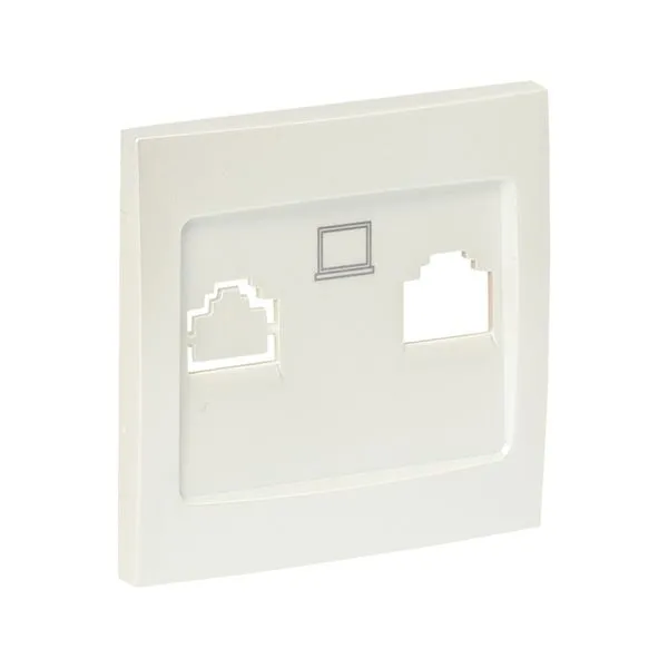 Валенсия лицевая панель розетки RJ-45 1-местная жемчуг EKF ESK01-L-035-50