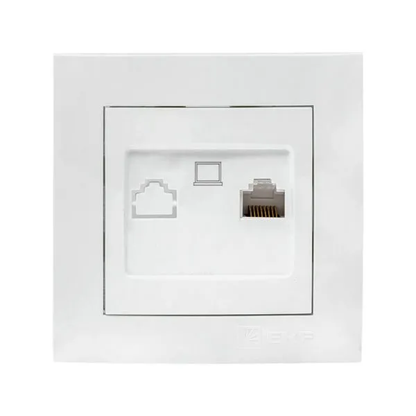 Валенсия розетка компьютерная RJ-45 1-местная белая EKF EWK01-035-10