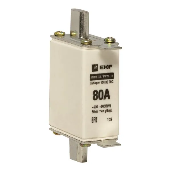 Плавкая вставка ППН-33 100/ 80А габарит 00С EKF fus-33/100/80