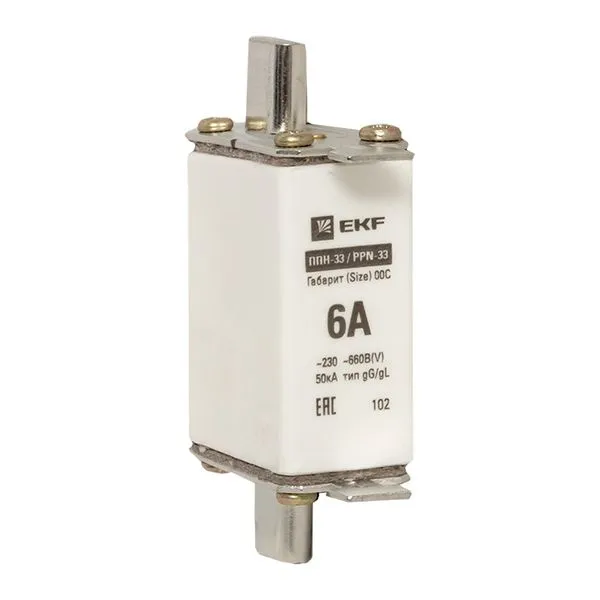 Плавкая вставка ППН-33 100/6А габарит 00С EKF fus-33/100/6