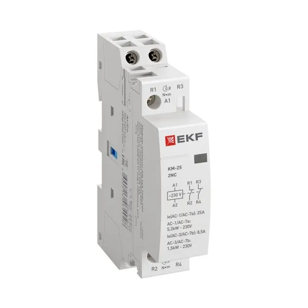 Контактор модульный КМ 25А 2NC 230В АС (1 мод.) PROXIMA EKF km-1-25-02