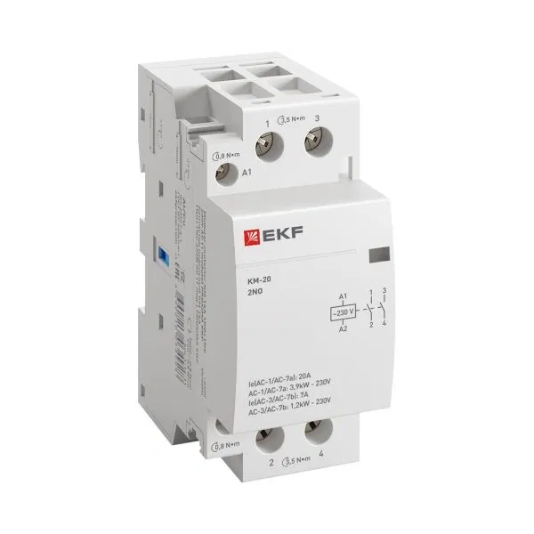 Контактор модульный КМ 20А 2NO 230В АС (2 мод.) PROXIMA EKF km-2-20-20
