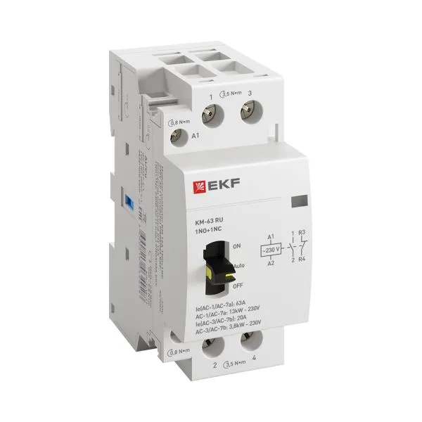 Контактор модульный КМ РУ 63А 1NO+1NC 230В АС (2 мод.) PROXIMA EKF km-2m-63-11