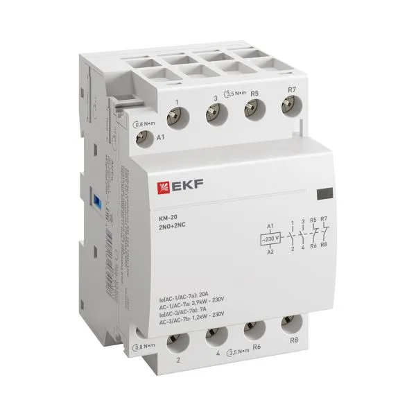 Контактор модульный КМ 20А 2NO+2NC 230В АС (3 мод.) PROXIMA EKF km-3-20-22