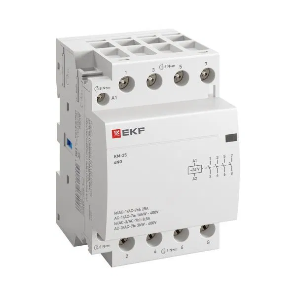 模块式接触器 KM 25A 4NO 24V AC (3 mod.) PROXIMA EKF km-3-25-40-24v