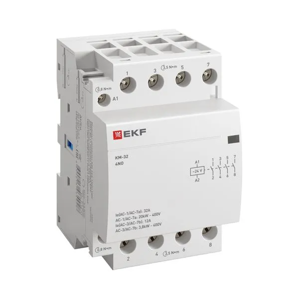 Контактор модульный КМ 32А 4NO 24В АС (3 мод.) PROXIMA EKF km-3-32-40-24v