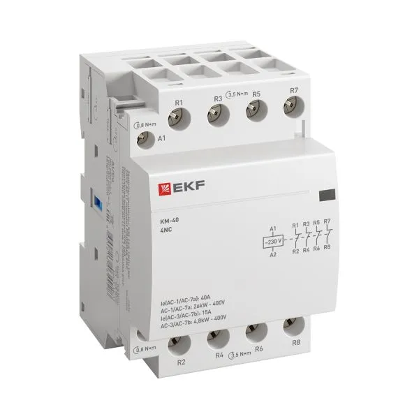 Контактор модульный КМ 40А 4NC 230В АС (3 мод.) PROXIMA EKF km-3-40-04
