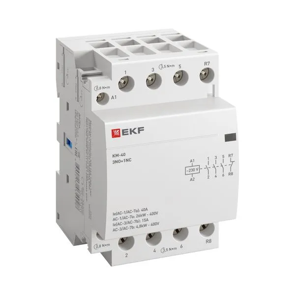Контактор модульный КМ 40А 3NO+1NC 230В АС (3 мод.) PROXIMA EKF km-3-40-31